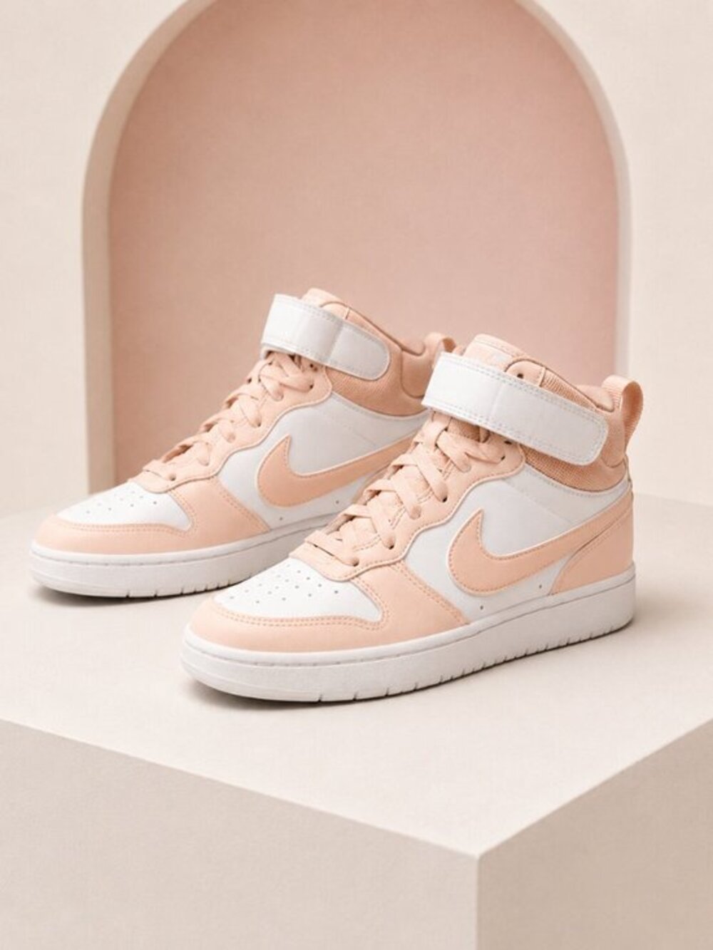 Nike Court Borough Mid 2 Echo Pink White Women’s 7 Youth 5.5Y NWT